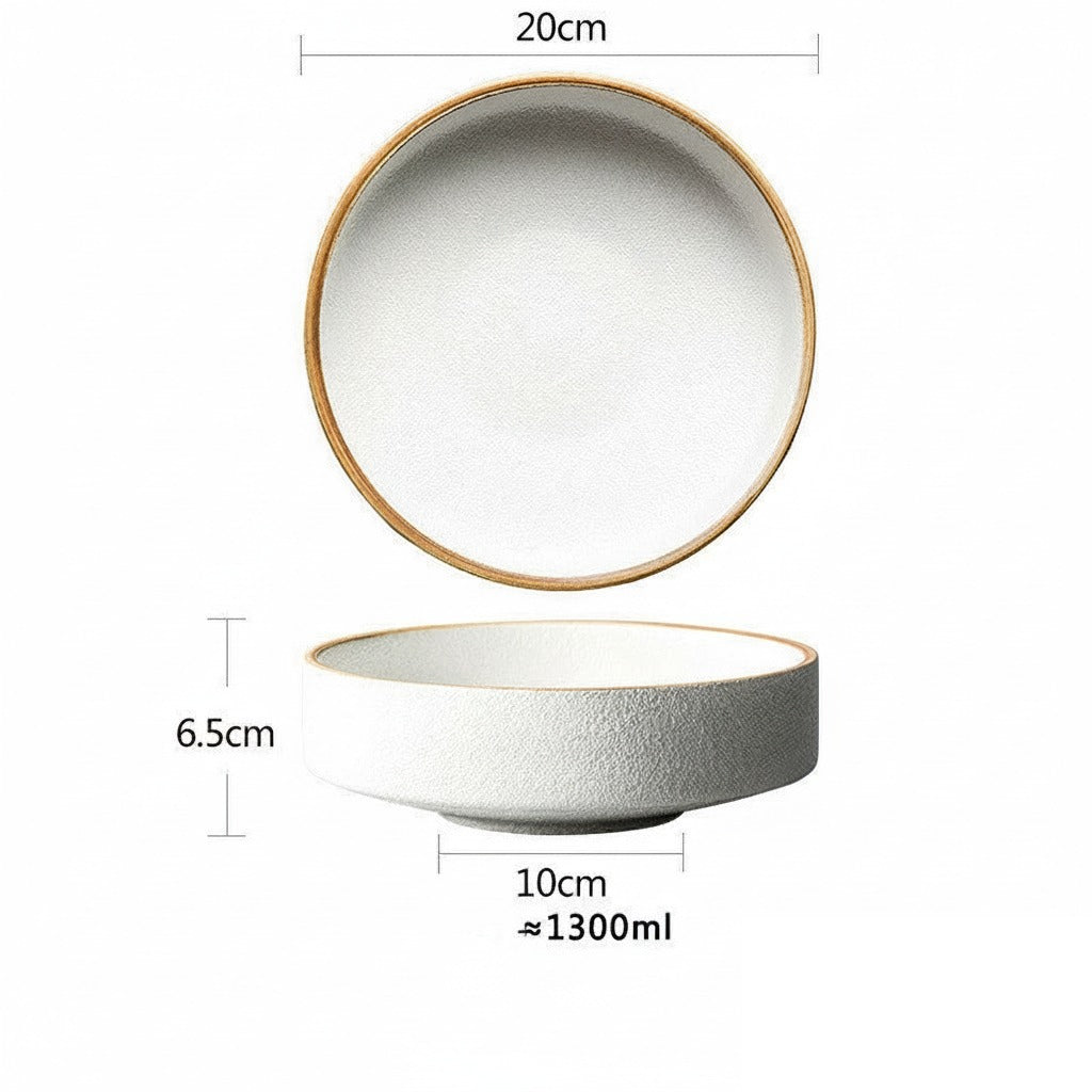 Assiette creuse & Bol en céramique « Camélia »
