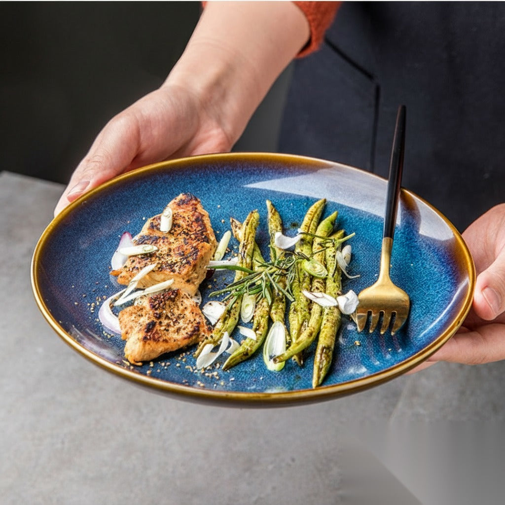 Assiette japonaise en céramique « Saphir »