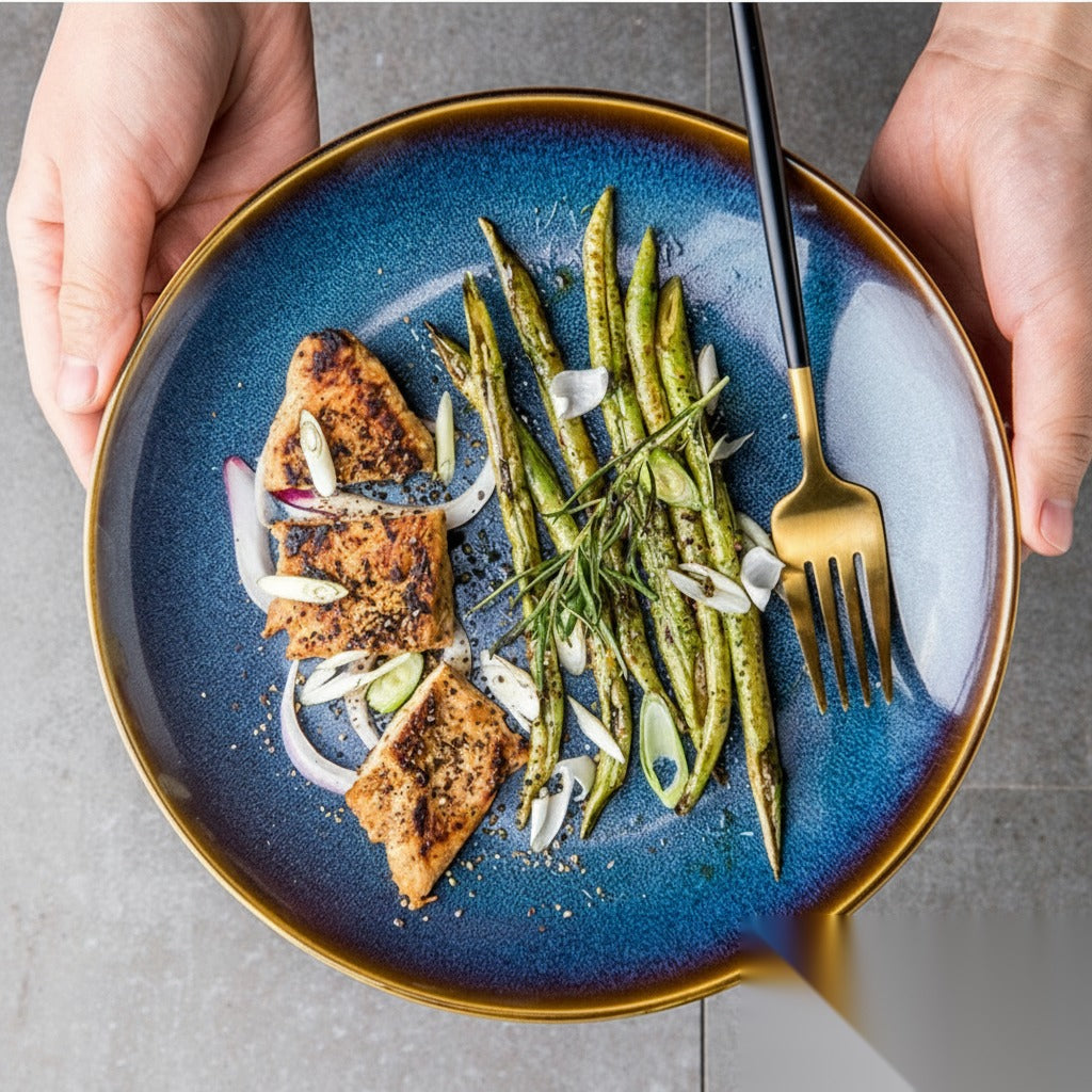 Assiette japonaise en céramique « Saphir »
