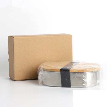 Bento japonais en acier inoxydable et bambou naturel « Origami »