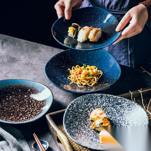 Assiette japonaise en céramique « Zinnia »