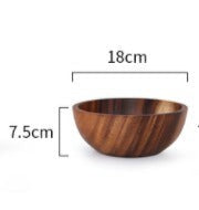 Bol et saladier en acacia (8 tailles) « Takayama »