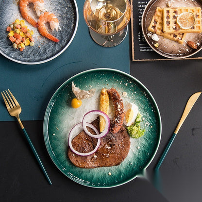 Assiette japonaise en céramique « Oribe »