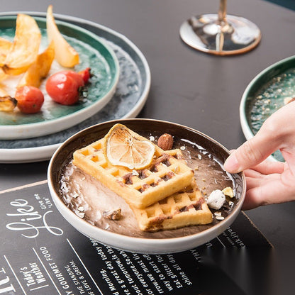 Assiette japonaise en céramique « Oribe »