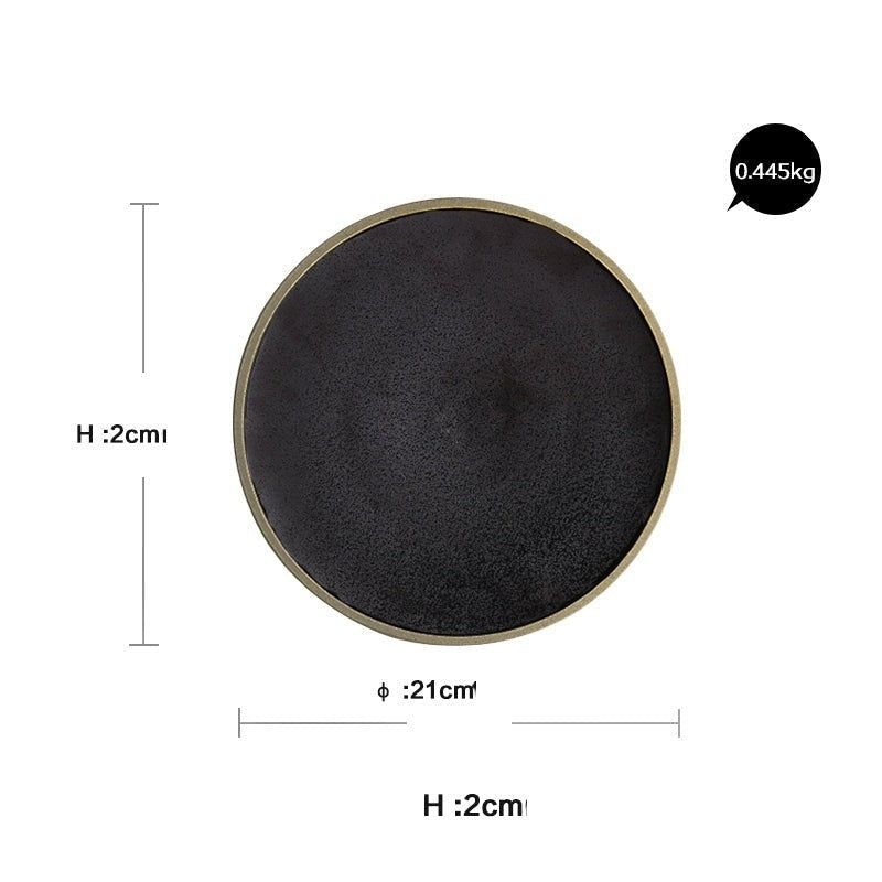 Assiette en grès émaillé noir « Clématite »