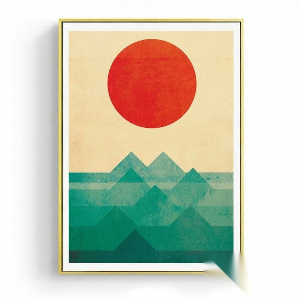 Affiche japonaise - Paysage abstrait, « Ligne »