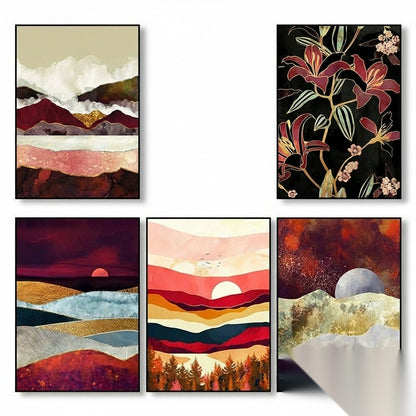 Affiche japonaise - Paysage abstrait, « Trait »