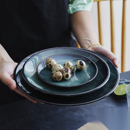 Assiette bleue en céramique « Printemps »