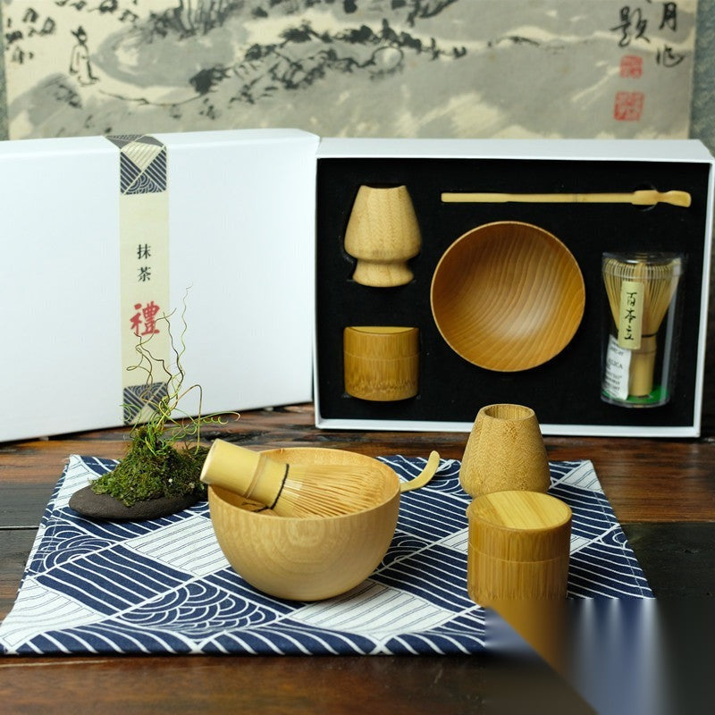Kit cérémonie du thé matcha - 6 pièces (coffret) « Glycine »