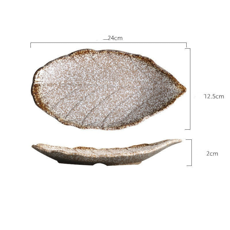 Assiette feuille en céramique « Granit »