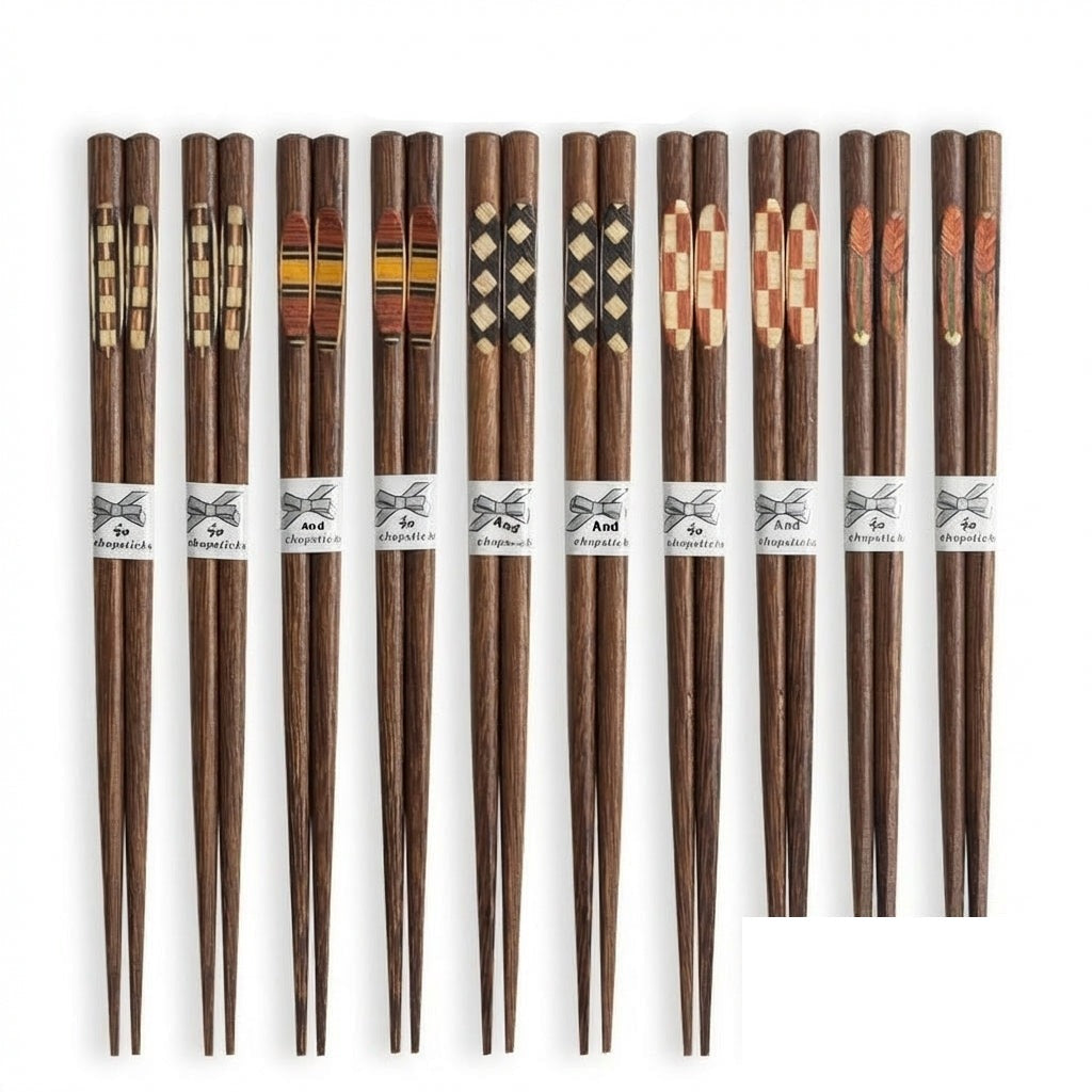Set de baguettes japonaises en bois massif « Sagesse »