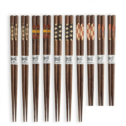 Set de baguettes japonaises en bois massif « Sagesse »