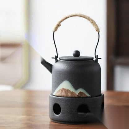 Théière japonaise avec réchaud « Émaillé »