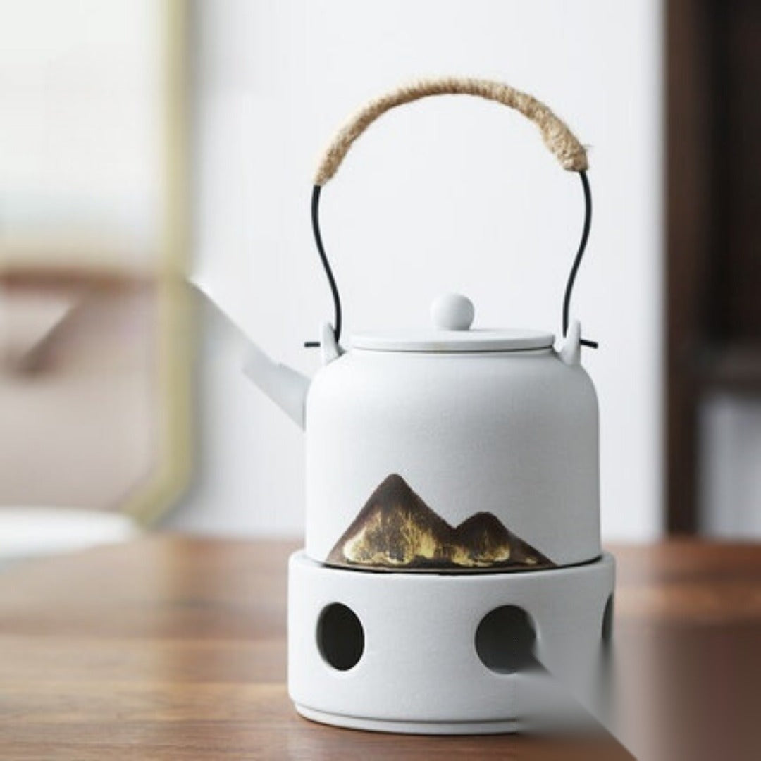 Théière japonaise avec réchaud « Émaillé »