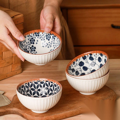 Coffret de 6 bols peints à la main « Teck »