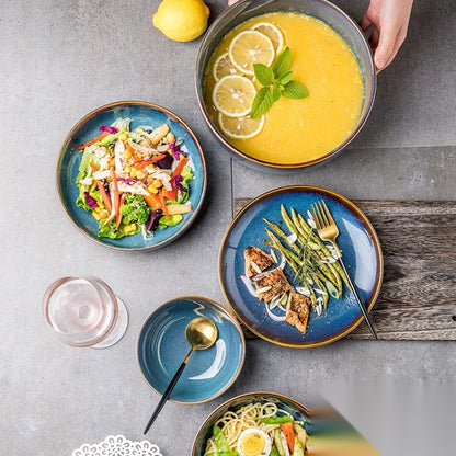 Assiette japonaise en céramique « Saphir »