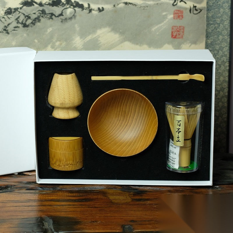 Kit cérémonie du thé matcha - 6 pièces (coffret) « Glycine »
