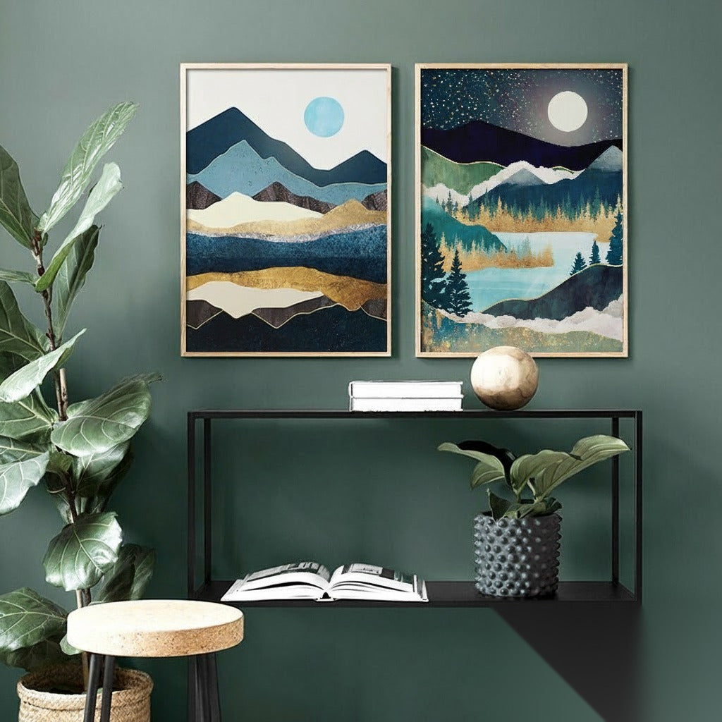 Affiche japonaise, paysage abstrait « Shizen »