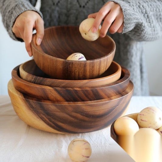 Bol et saladier en acacia (8 tailles) « Takayama »