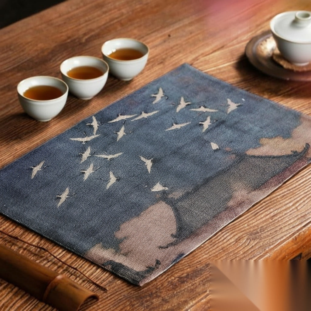Set de table japonais vintage en toile « Cannelle »