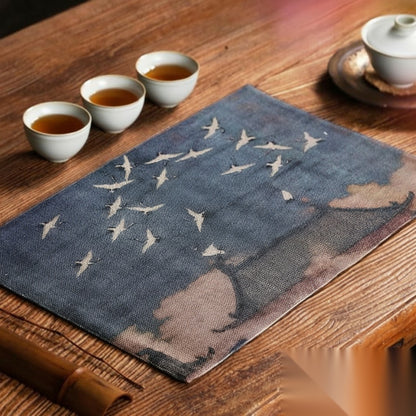 Set de table japonais vintage en toile « Cannelle »