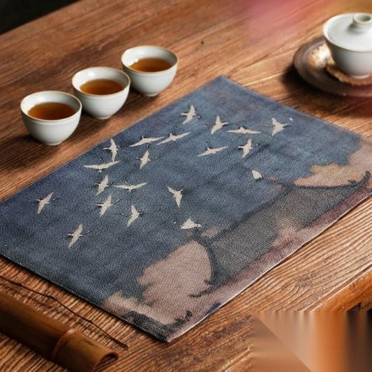 Set de table japonais vintage en toile « Cannelle »