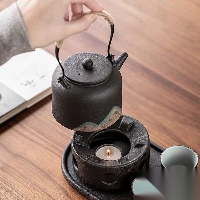 Théière japonaise avec réchaud « Émaillé »
