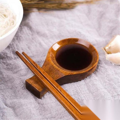 Coupelle à sauce et support baguettes en bois « Edition 1 »