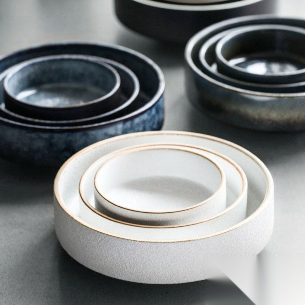 Assiette creuse & Bol en céramique « Camélia »