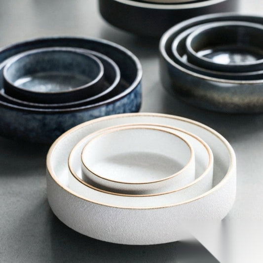 Assiette creuse & Bol en céramique « Camélia »