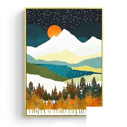 Affiche japonaise, paysage abstrait « Shizen »
