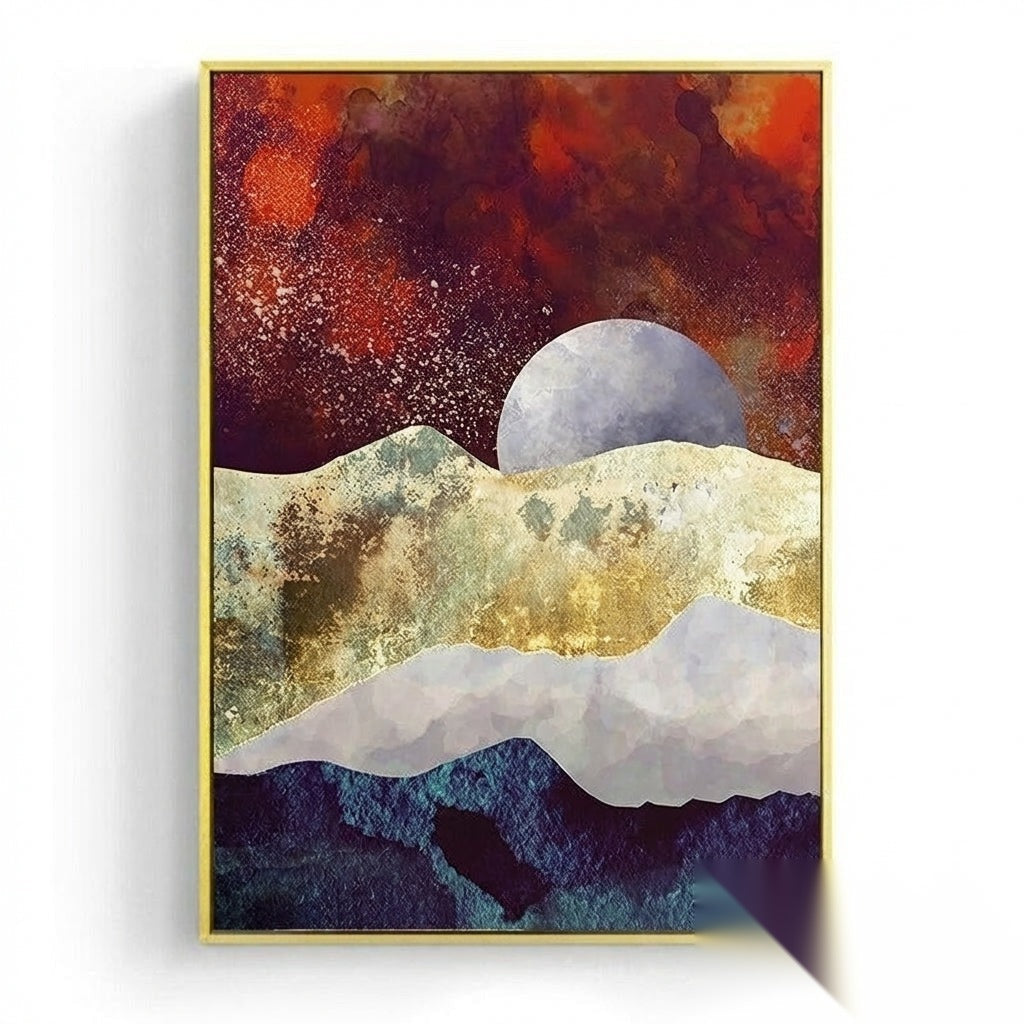Affiche japonaise - Paysage abstrait, « Trait »