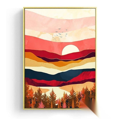 Affiche japonaise - Paysage abstrait, « Trait »