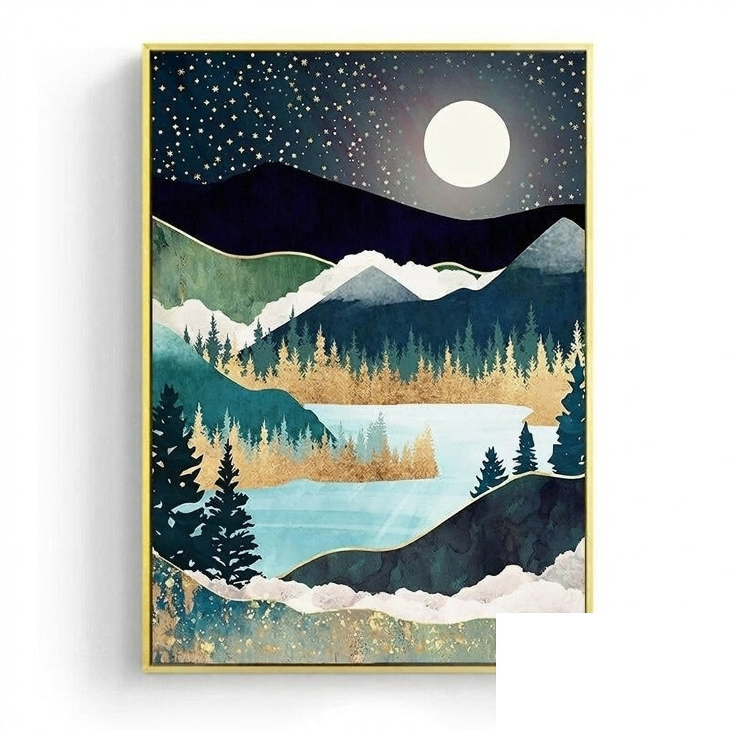 Affiche japonaise, paysage abstrait « Shizen »