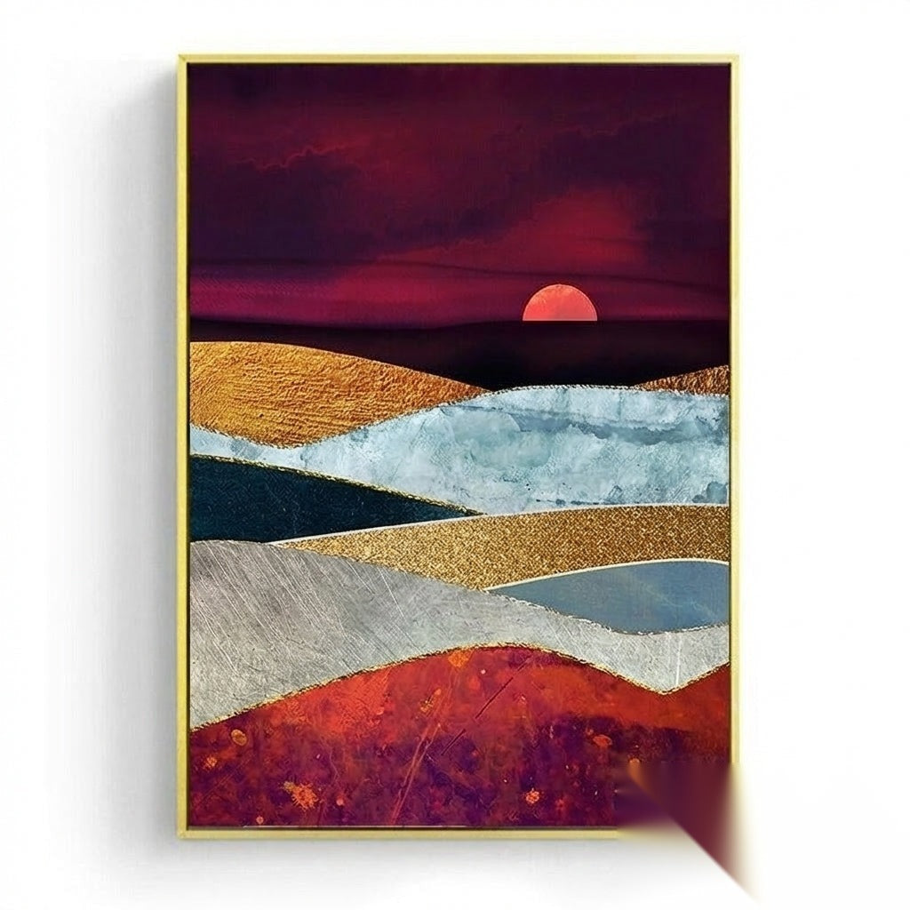 Affiche japonaise - Paysage abstrait, « Trait »