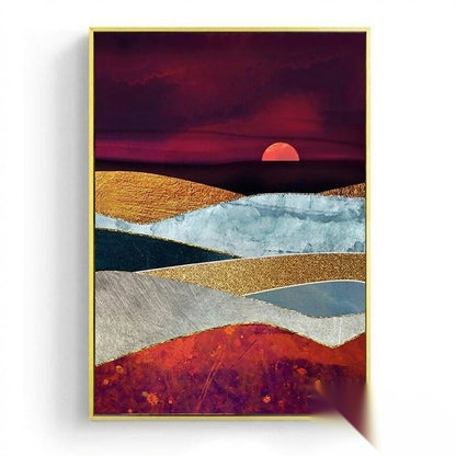 Affiche japonaise - Paysage abstrait, « Trait »