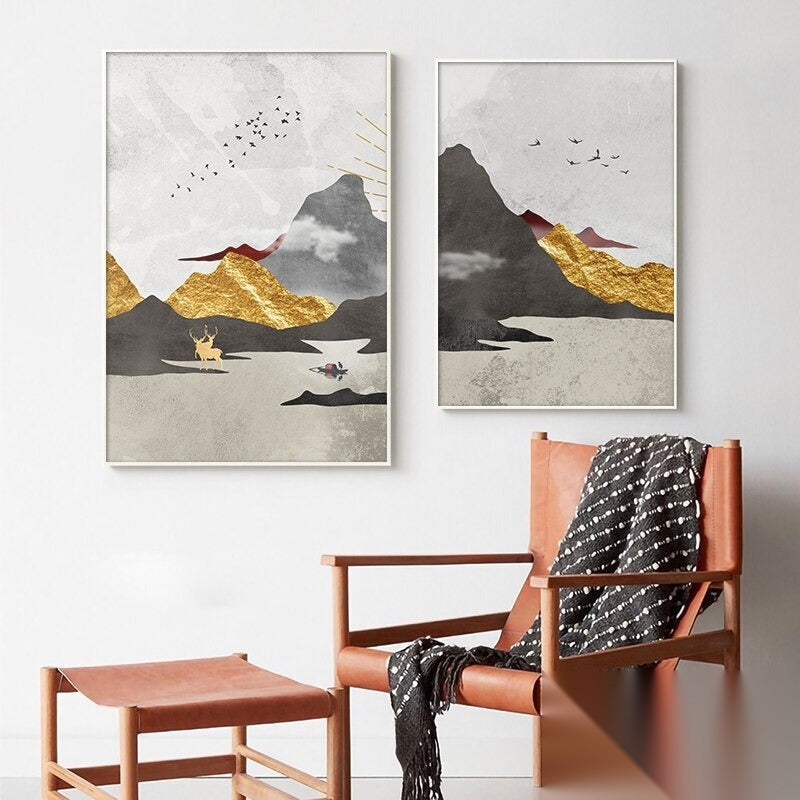NOUVEAUTÉ || Affiche japonaise - Paysage géométrique, « Porte »