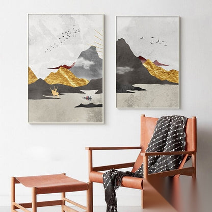 NOUVEAUTÉ || Affiche japonaise - Paysage géométrique, « Porte »
