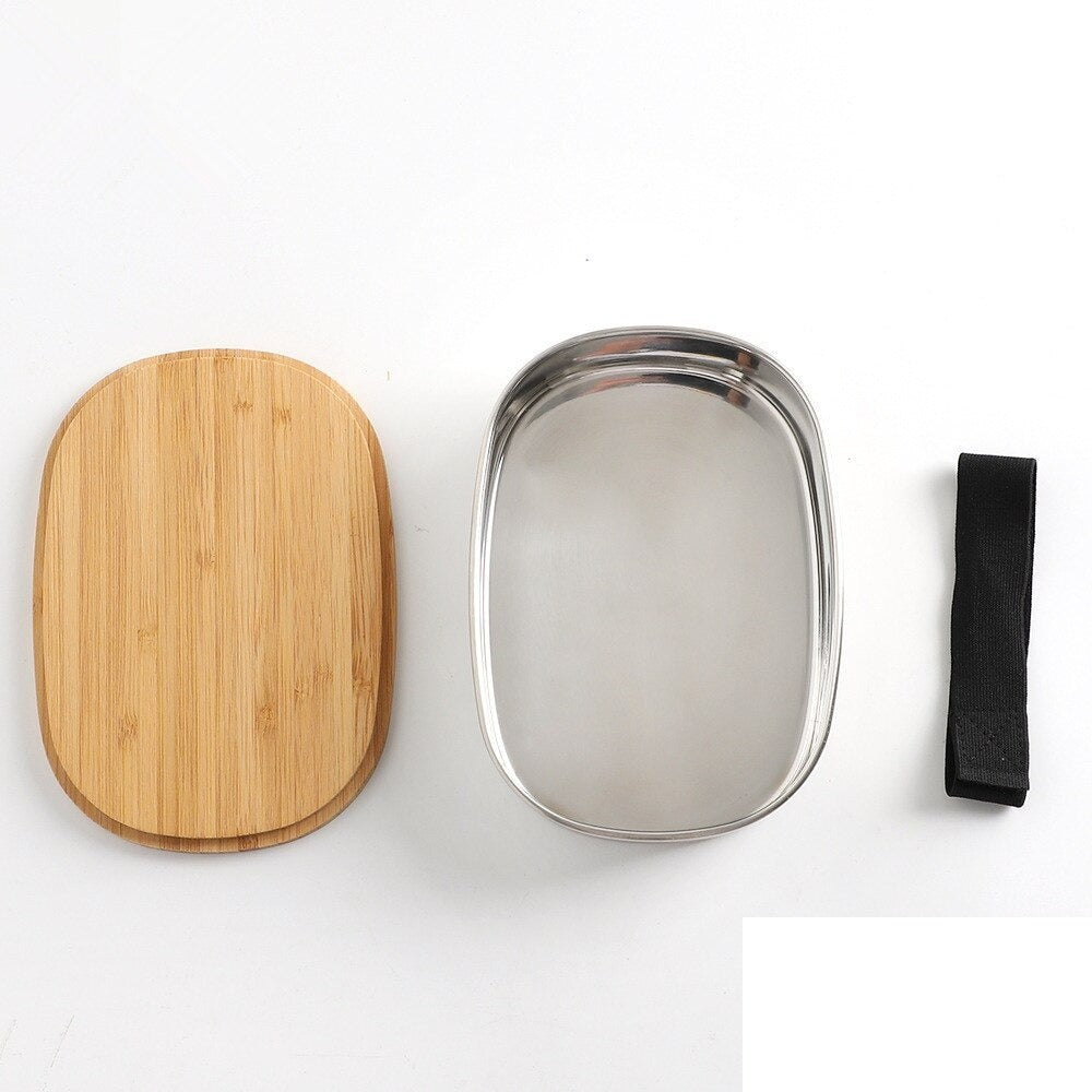 Bento japonais en acier inoxydable et bambou naturel « Origami »