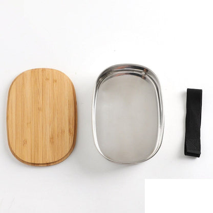 Bento japonais en acier inoxydable et bambou naturel « Origami »
