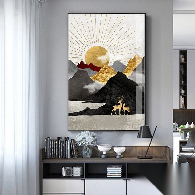 NOUVEAUTÉ || Affiche japonaise - Paysage géométrique, « Porte »
