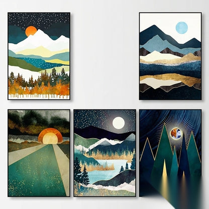 Affiche japonaise, paysage abstrait « Shizen »
