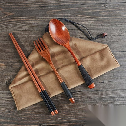 Set de couverts et baguettes en bambou haute qualité « Cuivre »