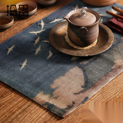 Set de table japonais vintage en toile « Cannelle »