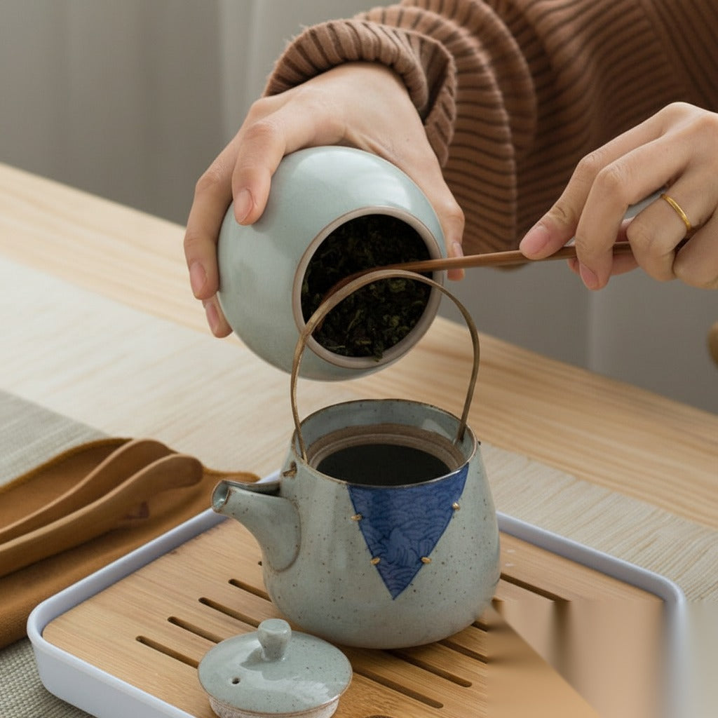 Elégant pot à thé en céramique « Vermeil »