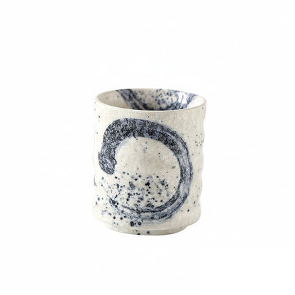 Tasse japonaise en céramique dessinée main « Cobaltique »