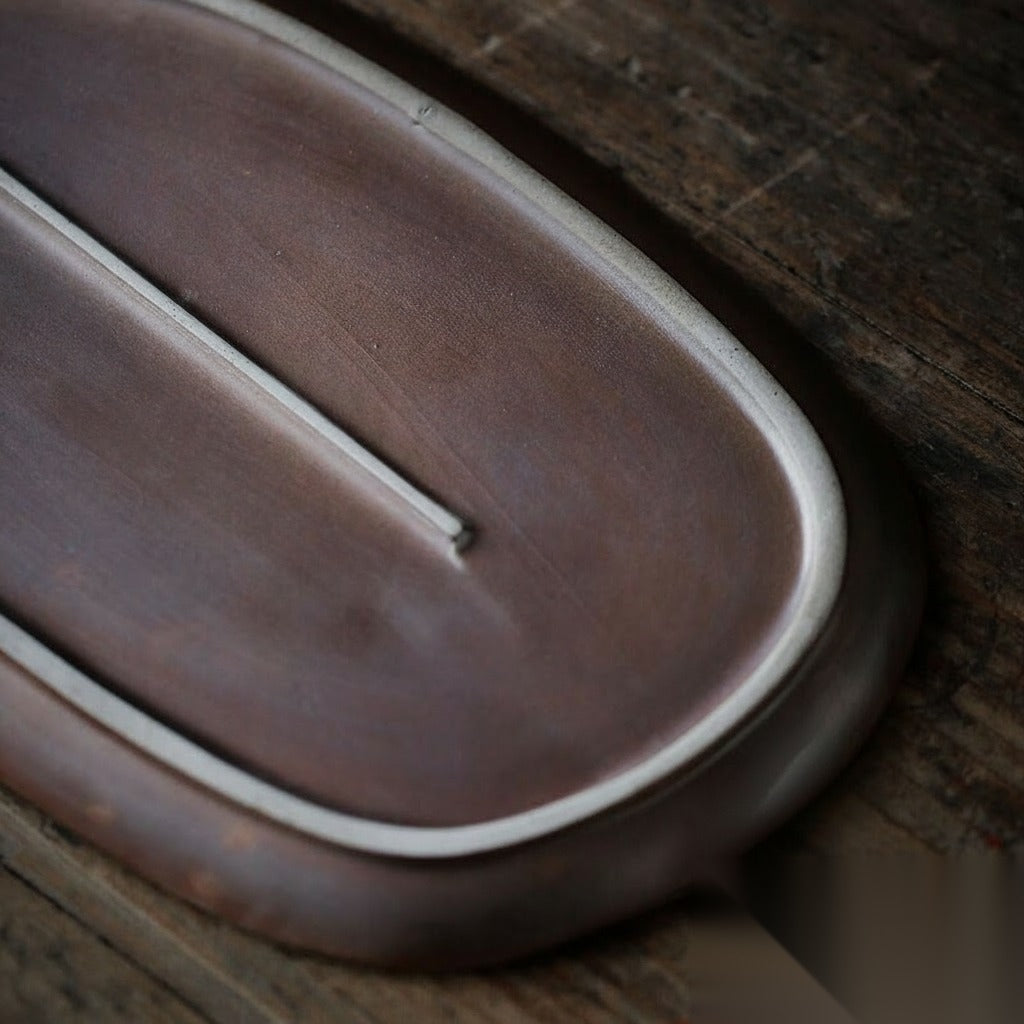 Plateau à thé japonais moderne « Vanille »