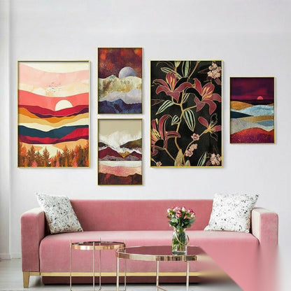 Affiche japonaise - Paysage abstrait, « Trait »