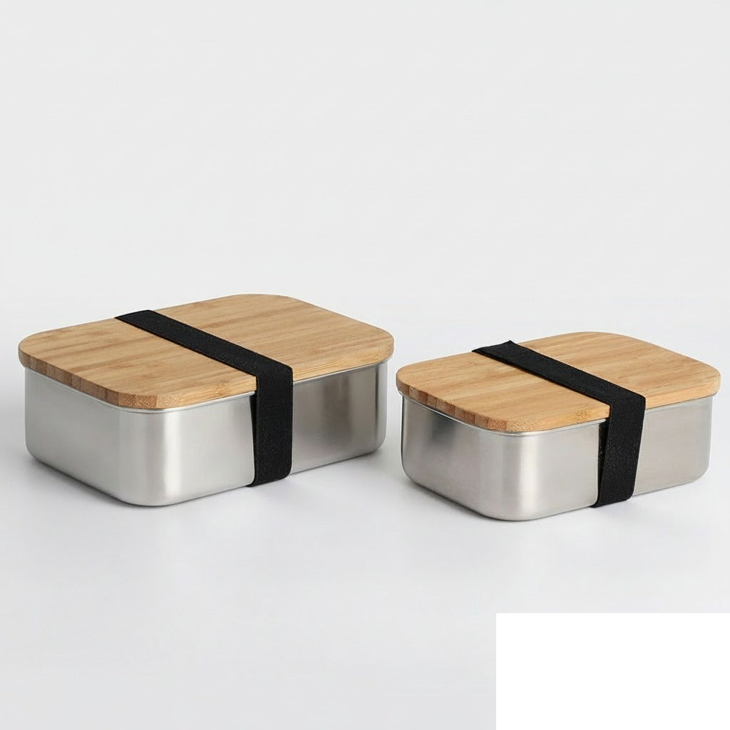 Bento japonais en acier inoxydable et bambou naturel « Origami »