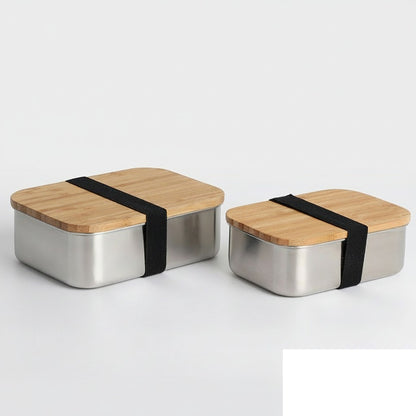 Bento japonais en acier inoxydable et bambou naturel « Origami »